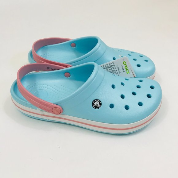 crocs ice blue white